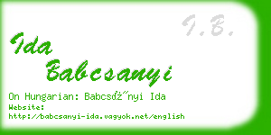 ida babcsanyi business card